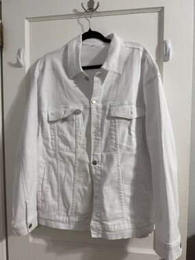 White Denim Jacket - Classic Button Front